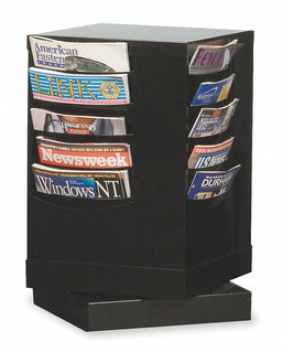 Rotating Literature Rack 23 1/8 H Black