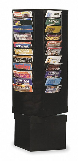 Rotating Literature Rack 48 1/2 H Black
