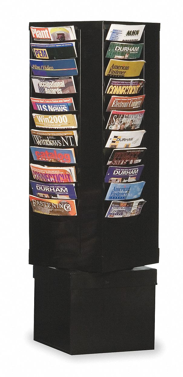 Rotating Literature Rack 48 1/2 H Black