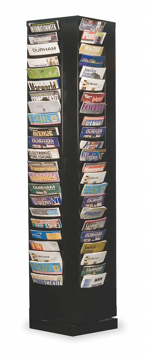 Rotating Literature Rack 68 3/8 H Black