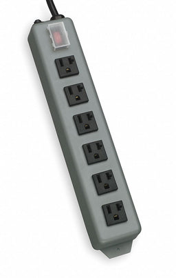 Outlet Strip 6 Outlet 20A 12-1/2 L Gry