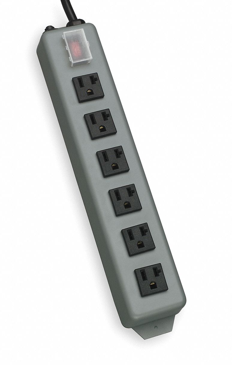 Outlet Strip 6 Outlet 20A 12-1/2 L Gry