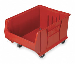 E4549 Mobile Bin Red Polypropylene 12 in
