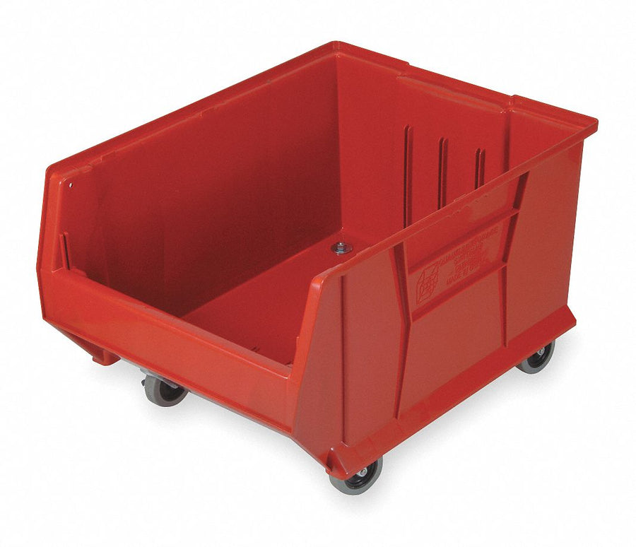 E4549 Mobile Bin Red Polypropylene 12 in