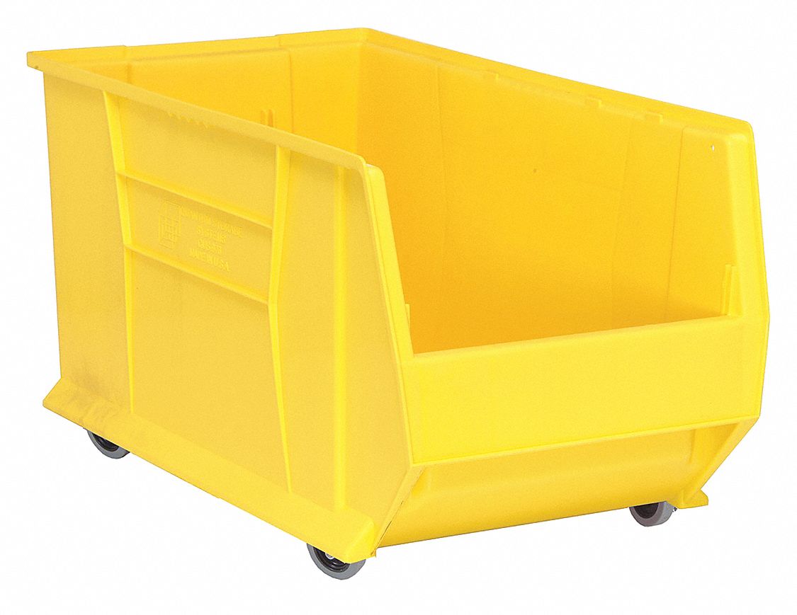 E4550 Mobile Bin Yellow Polypropylene 15 in