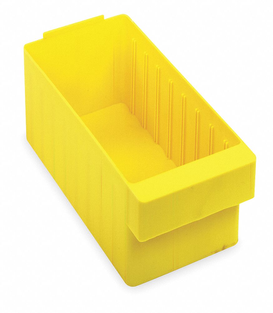 Drawer Bin Yellow Polystyrene 4 5/8 in