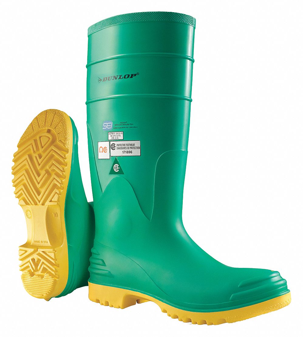 D0328 Rubber Boot Men s 8 Knee Green PR