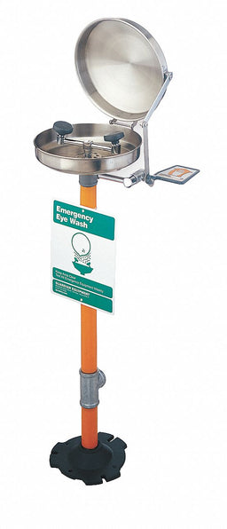Eyewash Station w/Cover Ped SS 15-1/2 W