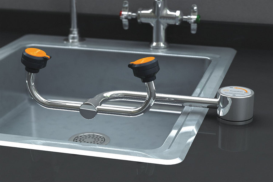 Eyewash Deck Mount Left 14-1/8 W 5-1/4 D