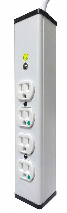 Outlet Strip 4 Outlet 15A 13-1/4 L Wht