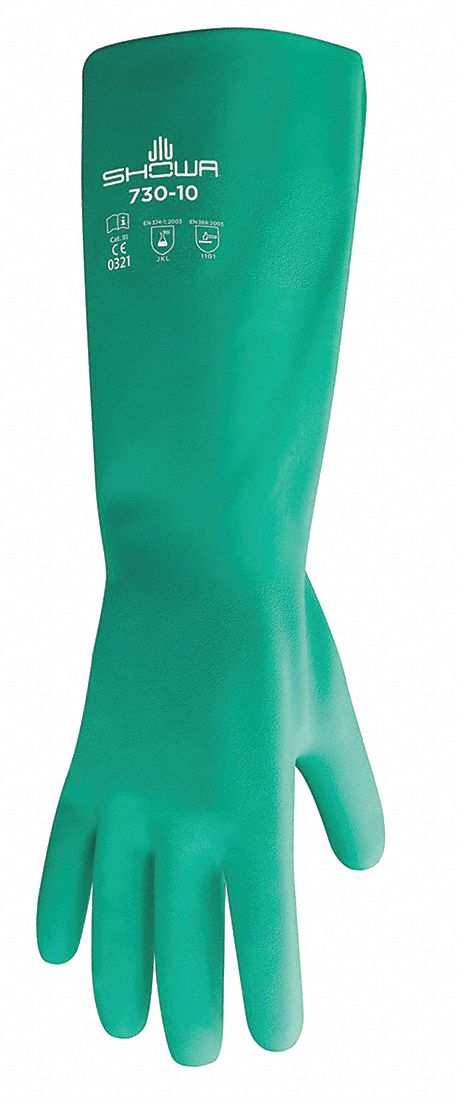 D0505 Chemical Resistant Gloves Green Sz 6 PR