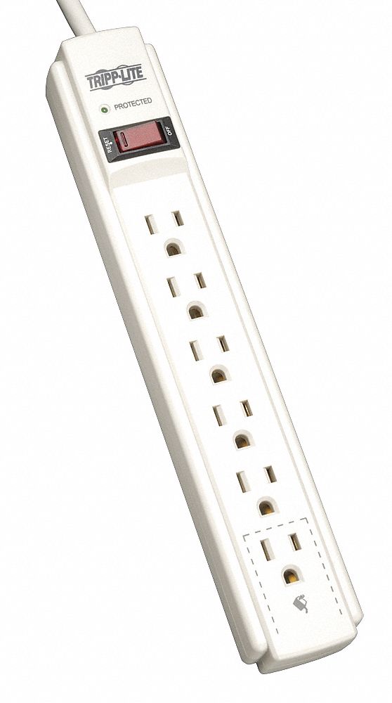Surge Protector Strip 6 Outlet Gry