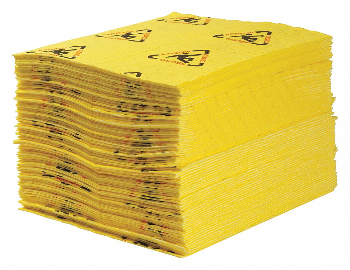 Absorbent Pad Chem/Hazmat Yellow PK100
