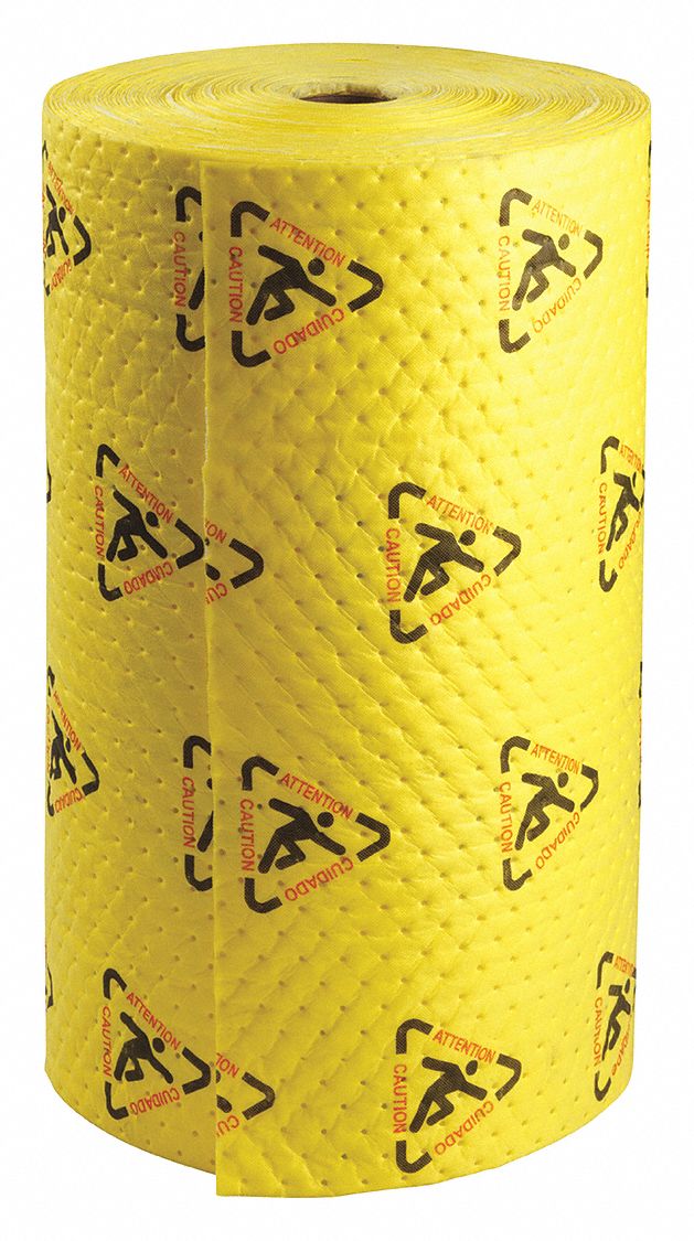 Absorbent Roll Chem/Hazmat YLW 150ft L