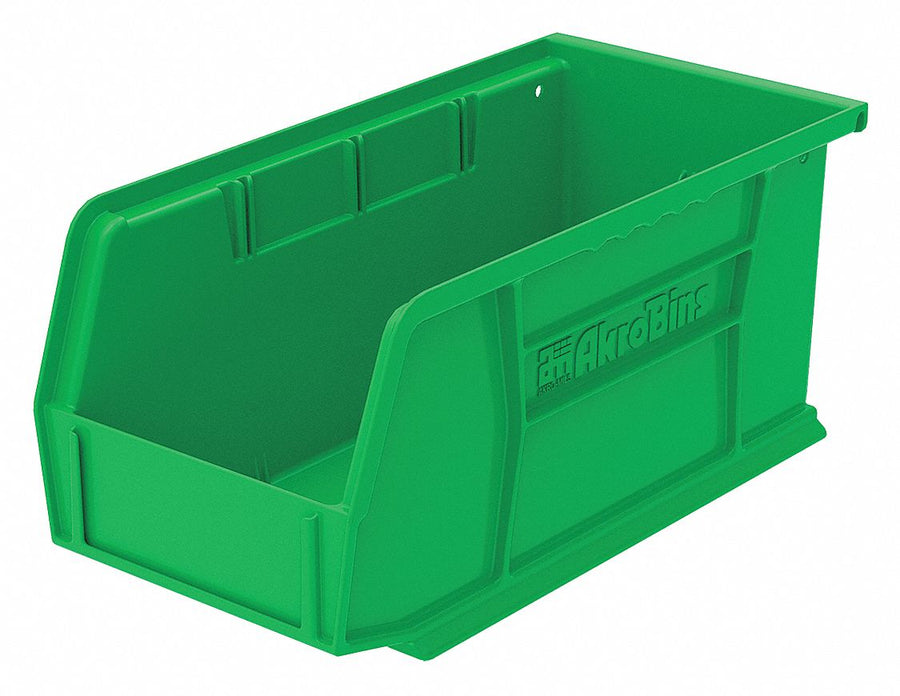 F8657 Hang and Stack Bin Green Plastic 5 in