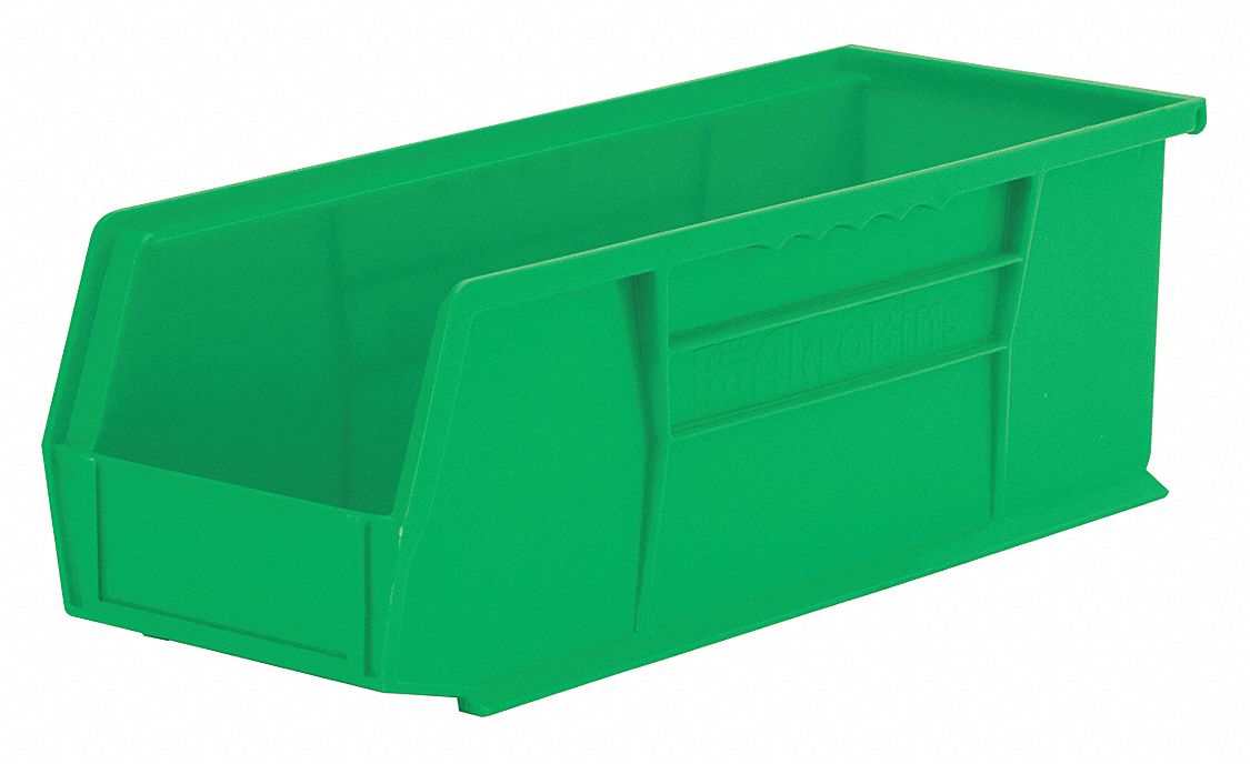 F8659 Hang and Stack Bin Green Plastic 5 in