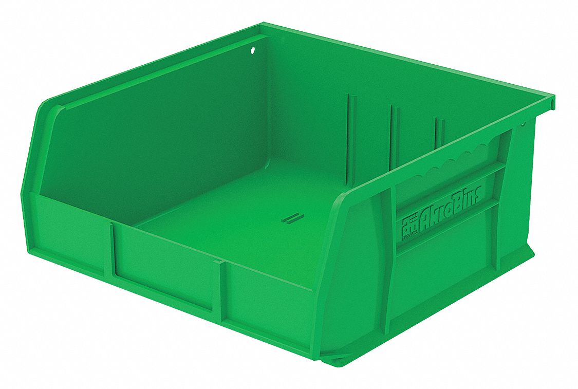 F8699 Hang and Stack Bin Green Plastic 5 in