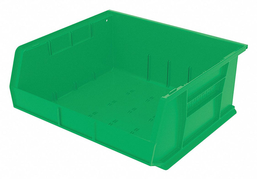 F8696 Hang and Stack Bin Green Plastic 7 in