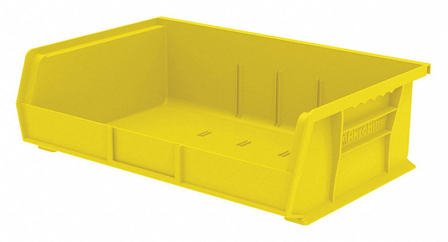 F8695 Hang and Stack Bin Yellow Plastic 5 in