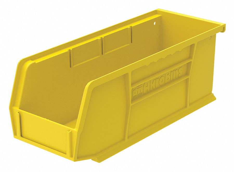 F8685 Hang and Stack Bin Yellow Plastic 4 in