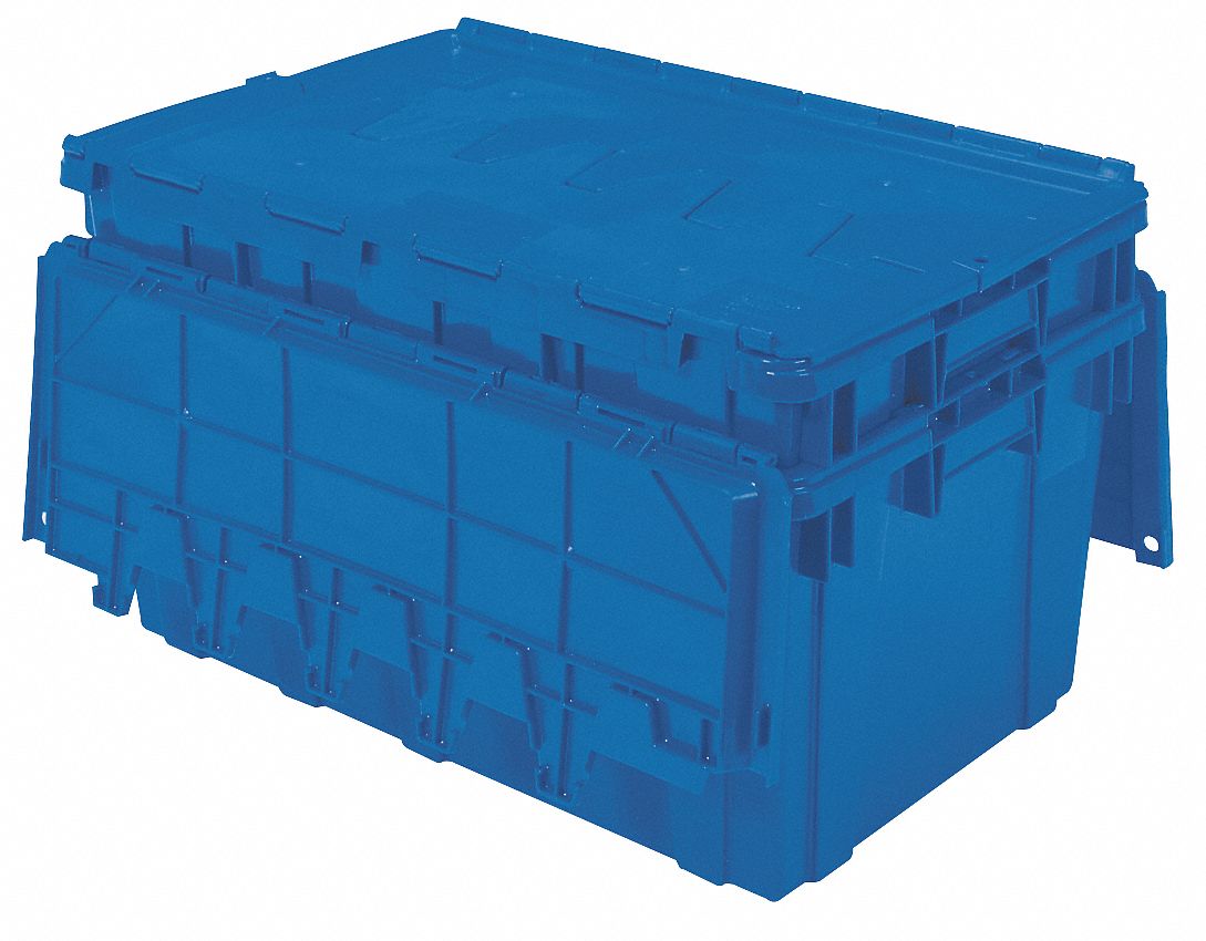 Attached Lid Ctr Dark Blue Solid PP