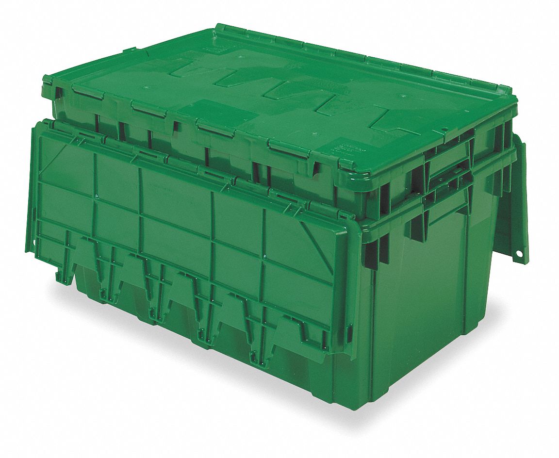 Attached Lid Ctr Green Solid PP