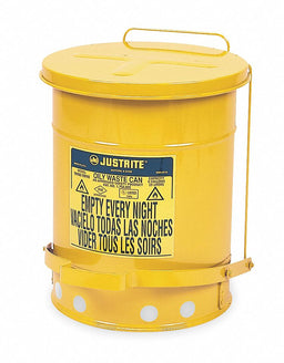 F8383 Oily Waste Can 6 gal Steel Yellow
