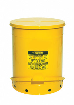 F8461 Oily Waste Can 21 gal Steel Yellow
