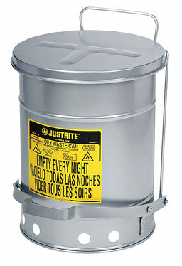 E6822 Oily Waste Can 21 gal Steel Silver