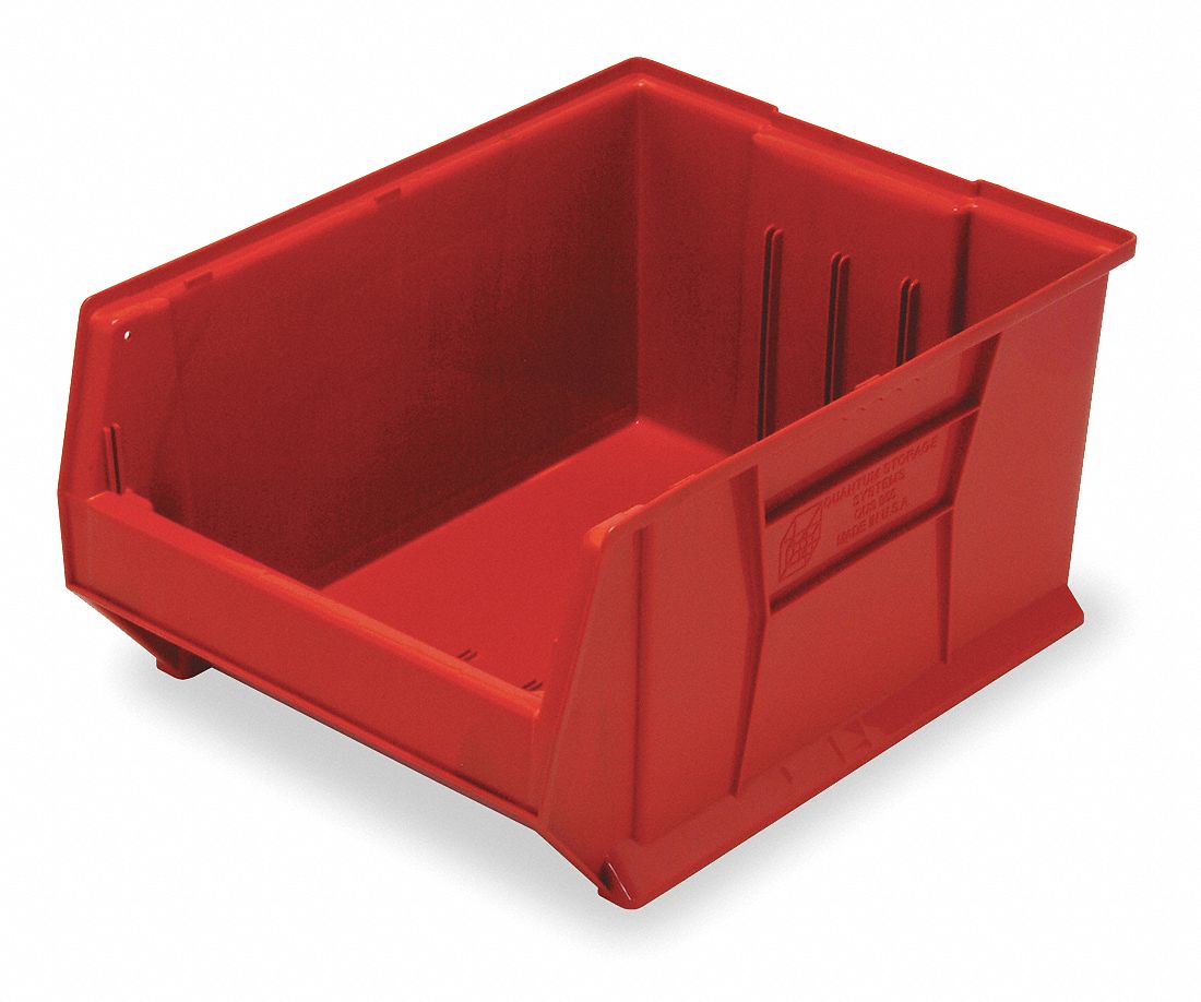 E4449 Bin Red Polypropylene 12 in