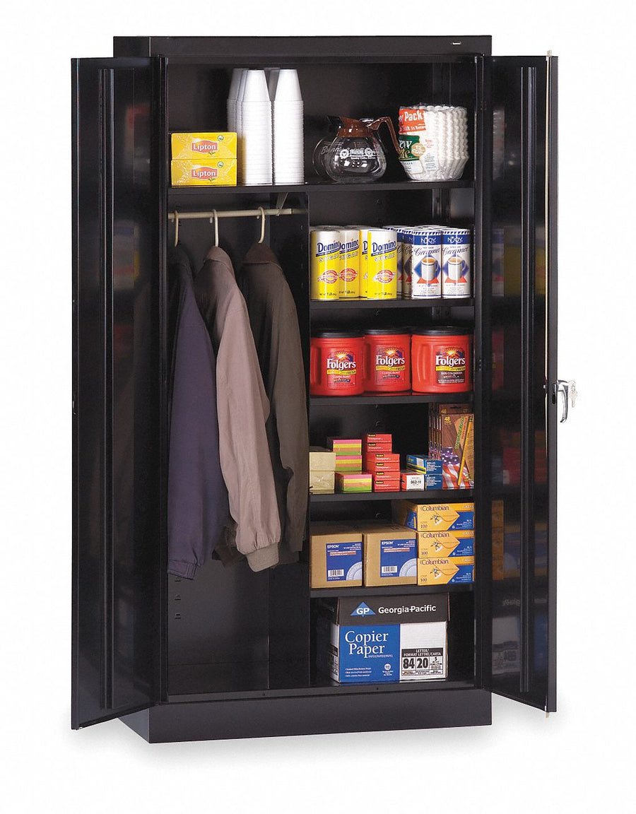 Storage Cabinet 72 x36 x18 Black 5Shlv