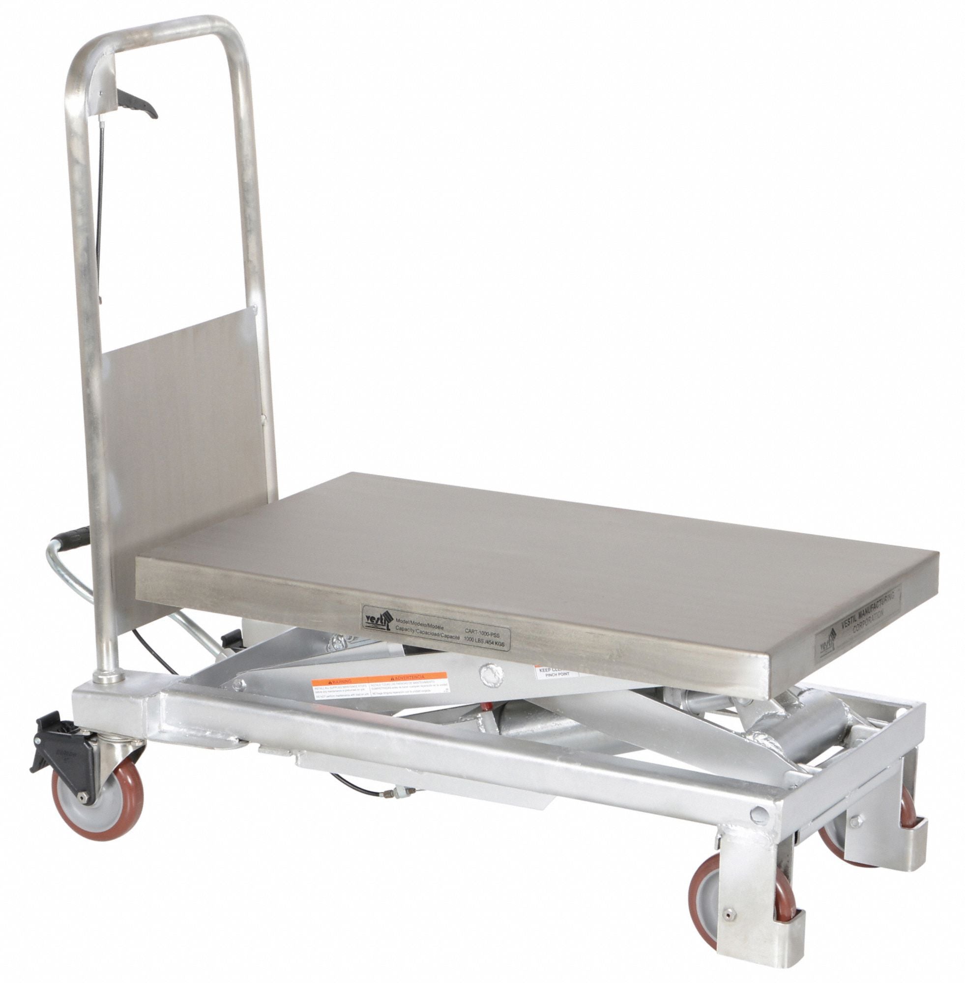 Scissor Lift Cart 1000 lb SS Fixed