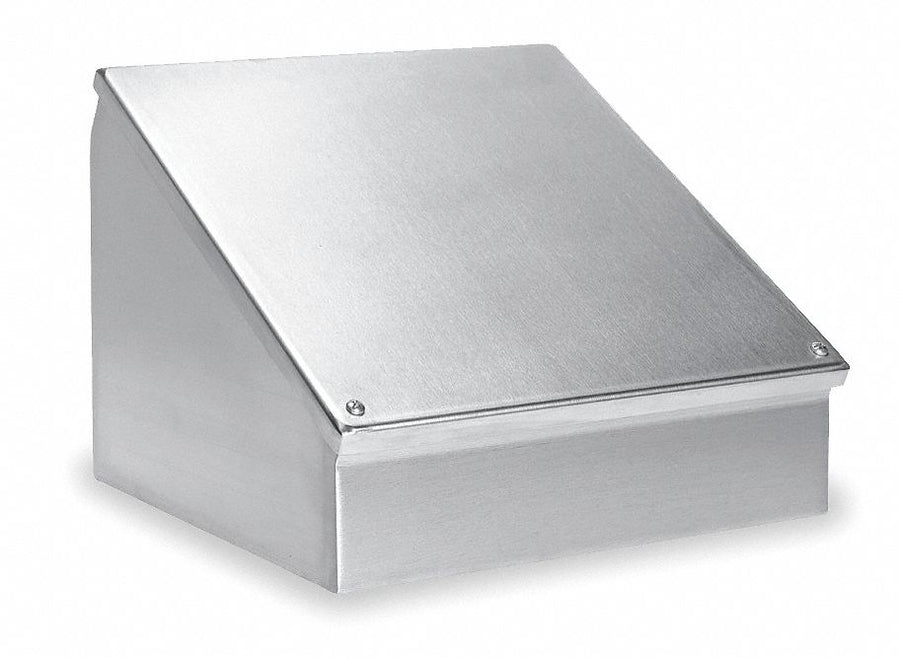 Sloped top Enclsr Mtllc 12InHx16InWx9InD