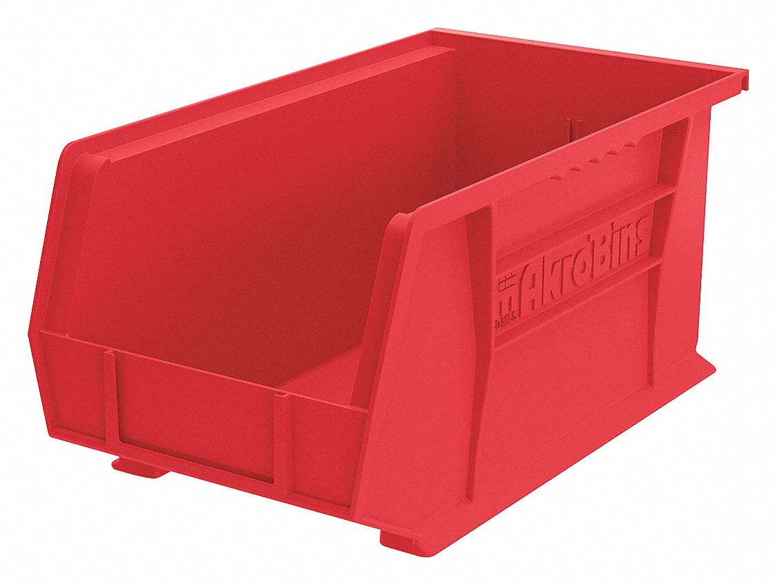 F8697 Hang and Stack Bin Red Plastic 7 in