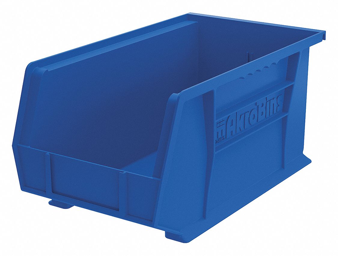 F8697 Hang and Stack Bin Blue Plastic 7 in