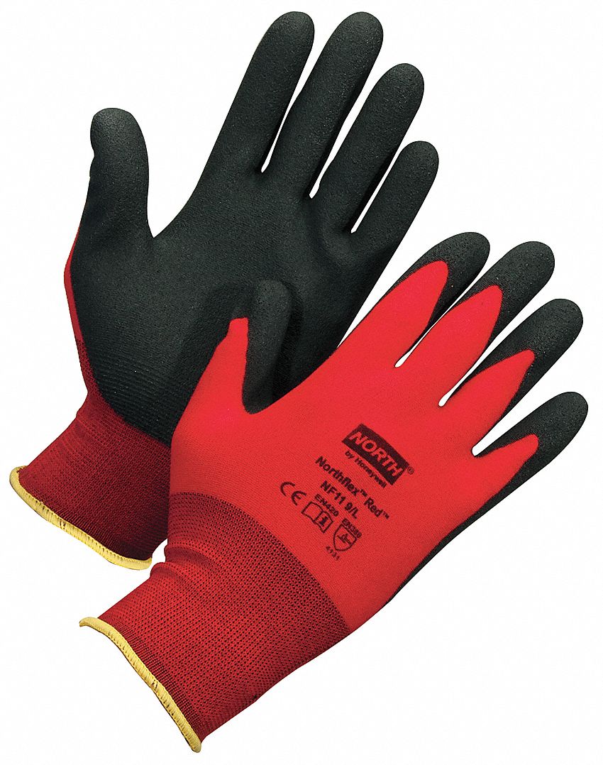Coated Gloves XL Black/Red PR
