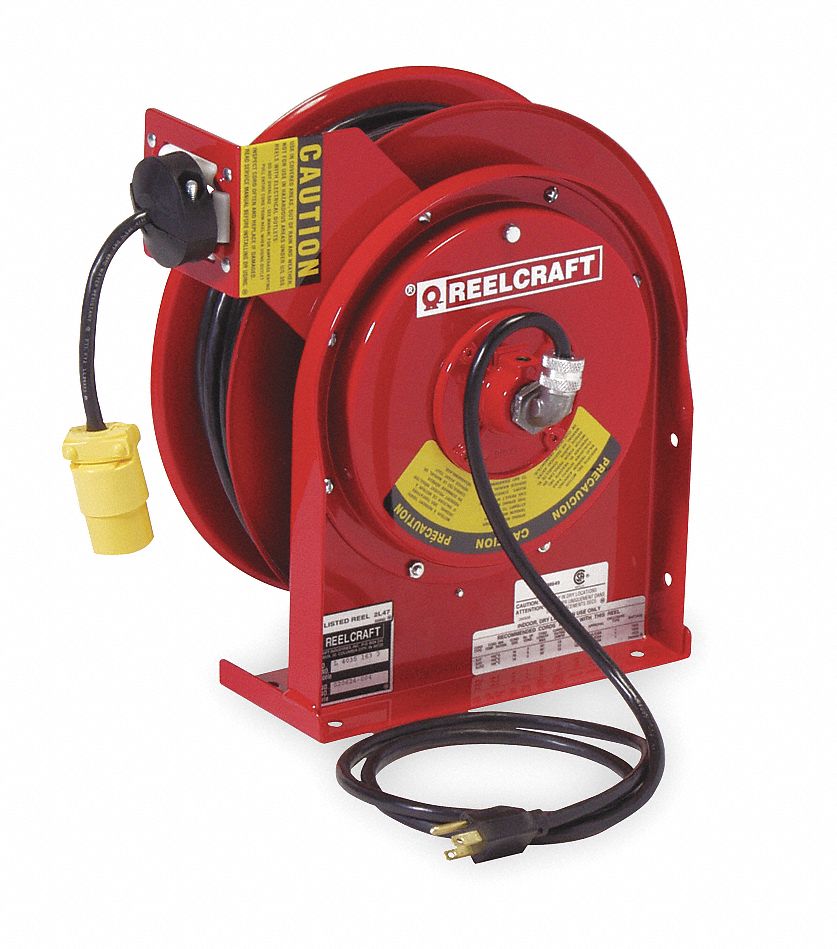 Cord Reel 50ft 16 AWG Connector 120VAC
