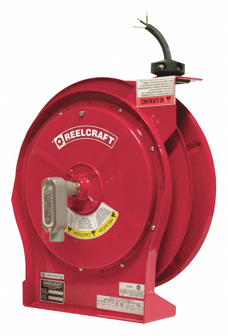 Cord Reel 50ft 10 AWG Bare 125/240VAC