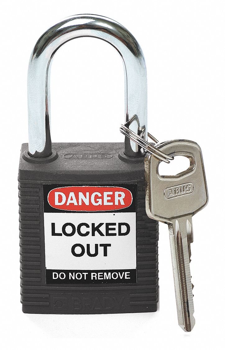 D1949 Lockout Padlock KD Black 1-3/4 H