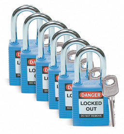 D1951 LO Padlock Blue 1-3/4 H PK6