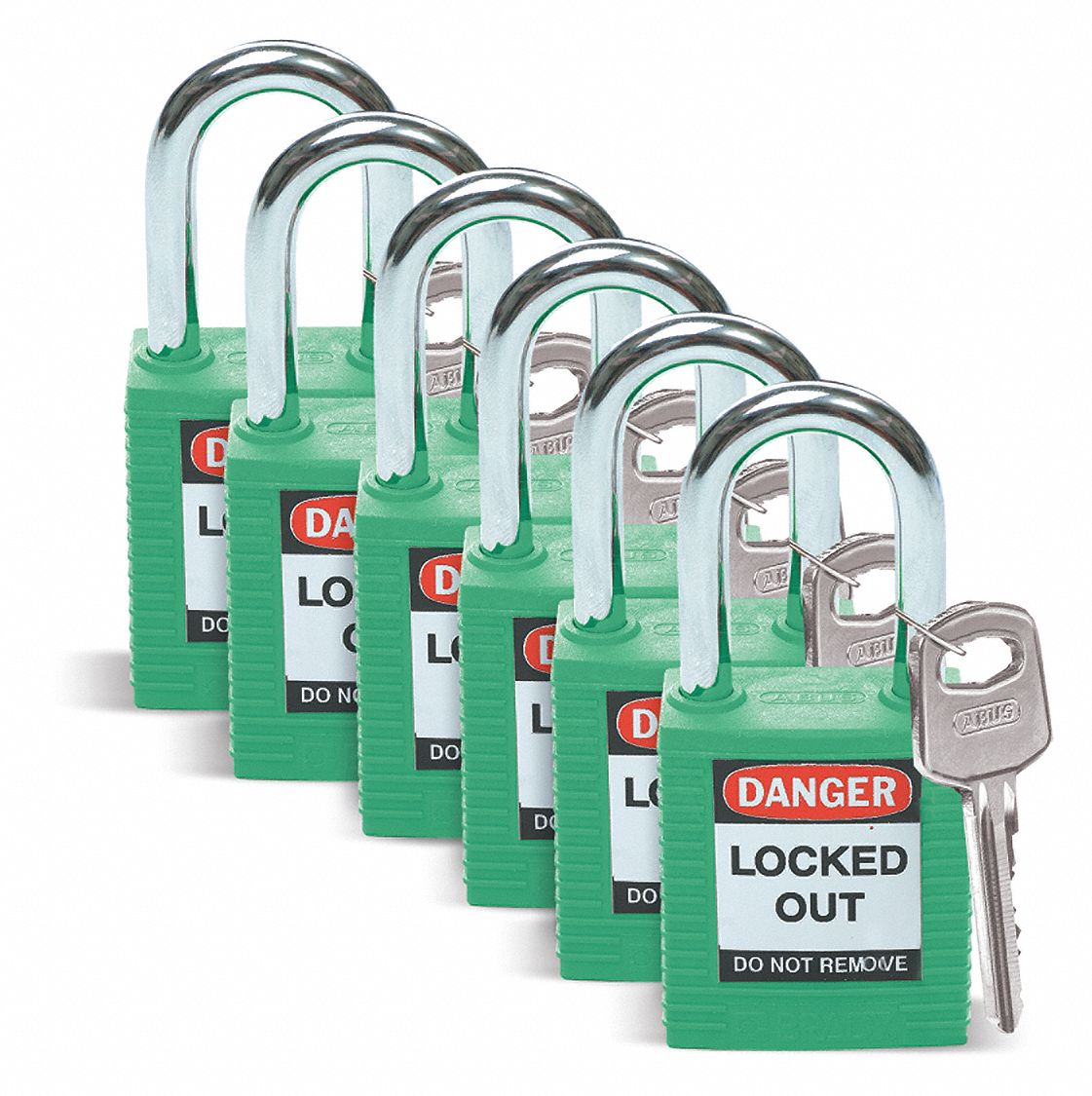 D1951 Lockout Padlock KD Green 1-3/4 H PK6