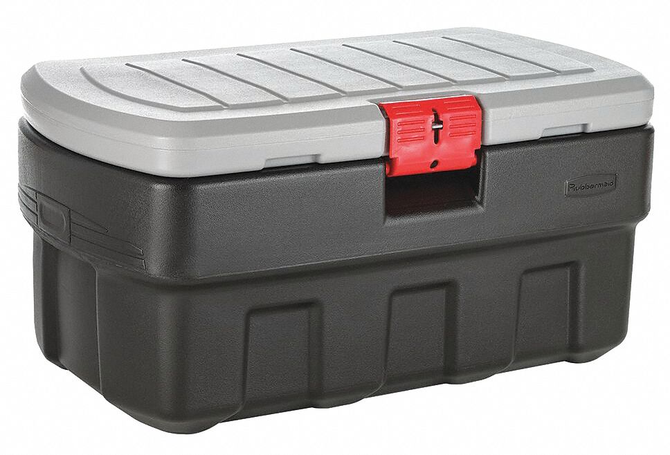 Attached Lid Ctr Black/Mica Solid HDPE