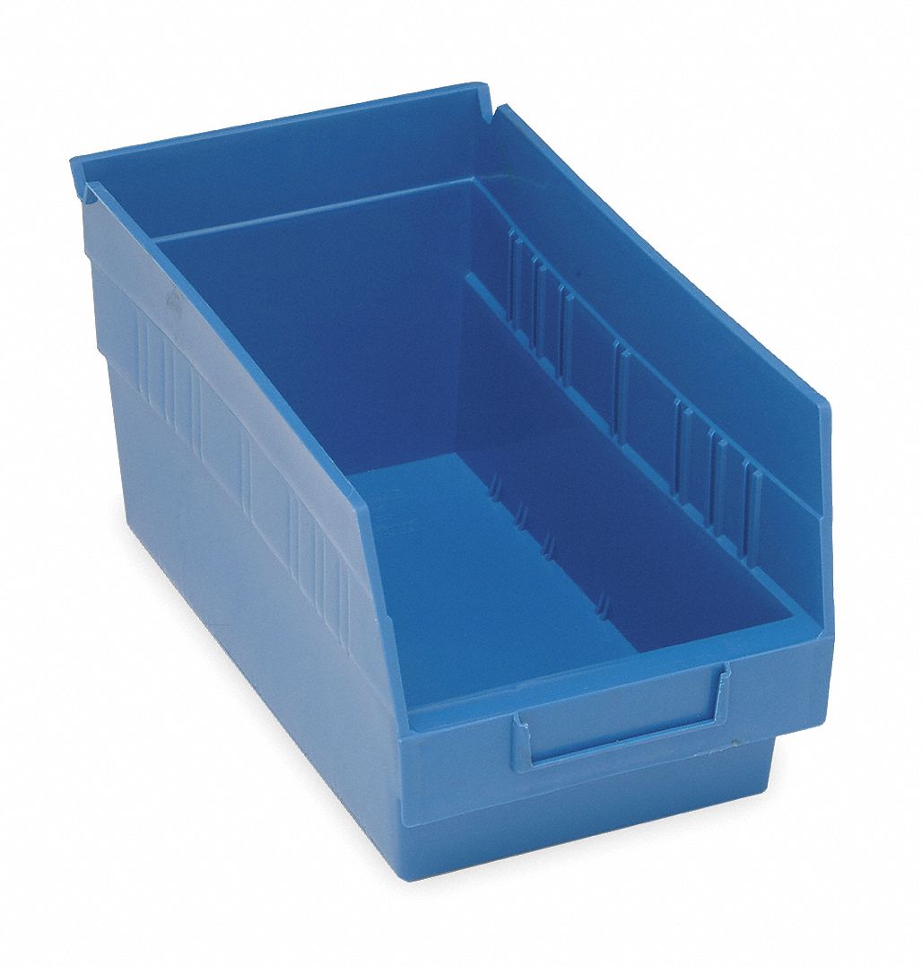 E5729 Shelf Bin Blue Polypropylene 6 in