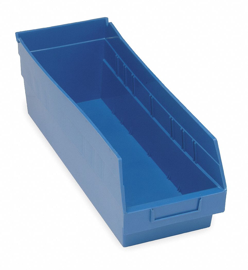 E5733 Shelf Bin Blue Polypropylene 6 in