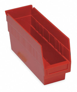 D5563 Shelf Bin Red Polypropylene 6 in