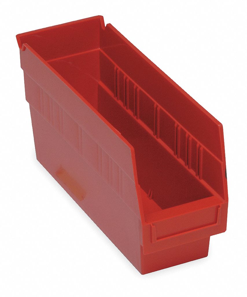 D5563 Shelf Bin Red Polypropylene 6 in
