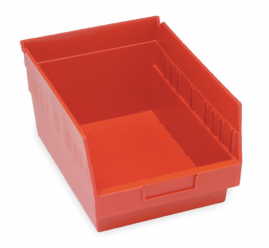 E5730 Shelf Bin Red Polypropylene 6 in