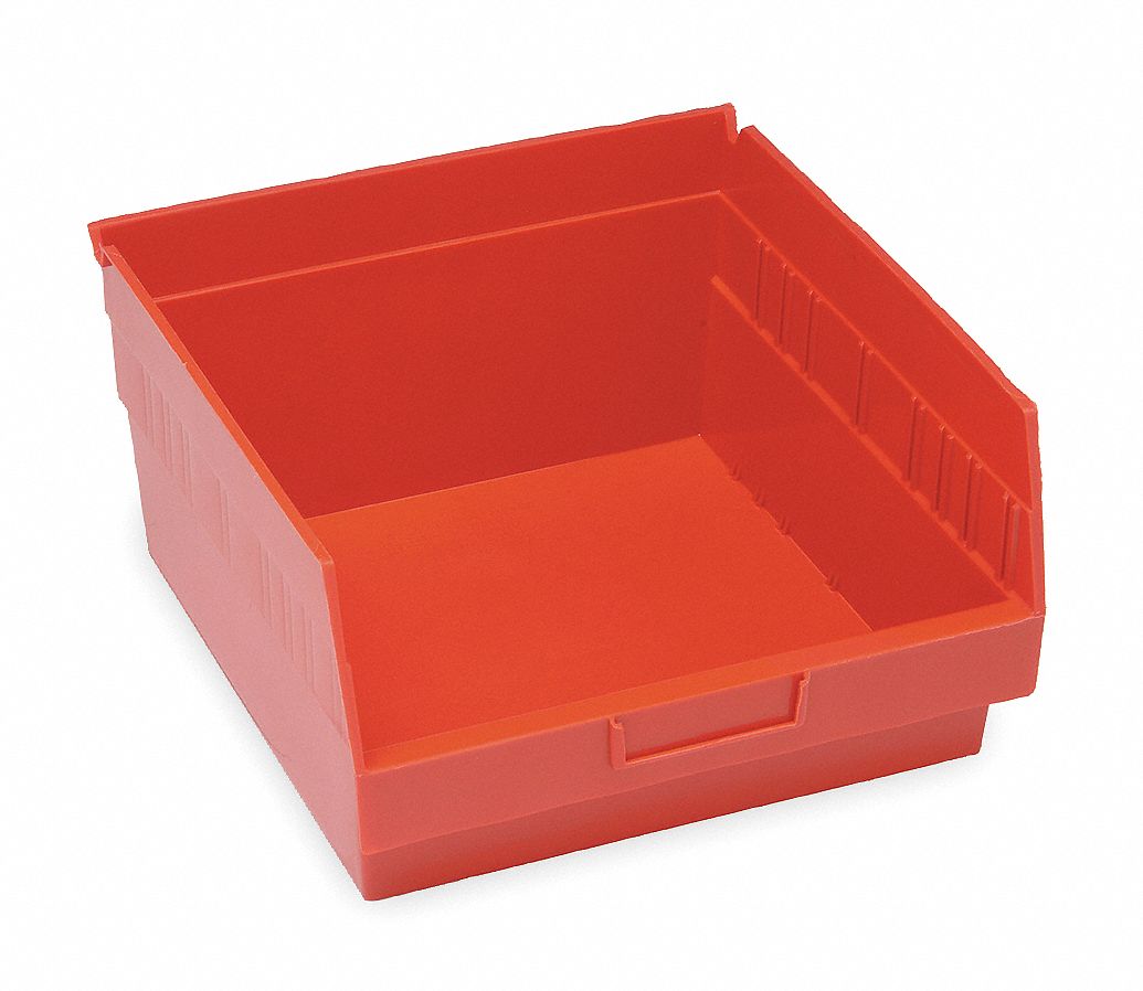 E5731 Shelf Bin Red Polypropylene 6 in