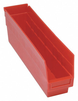 E5732 Shelf Bin Red Polypropylene 6 in
