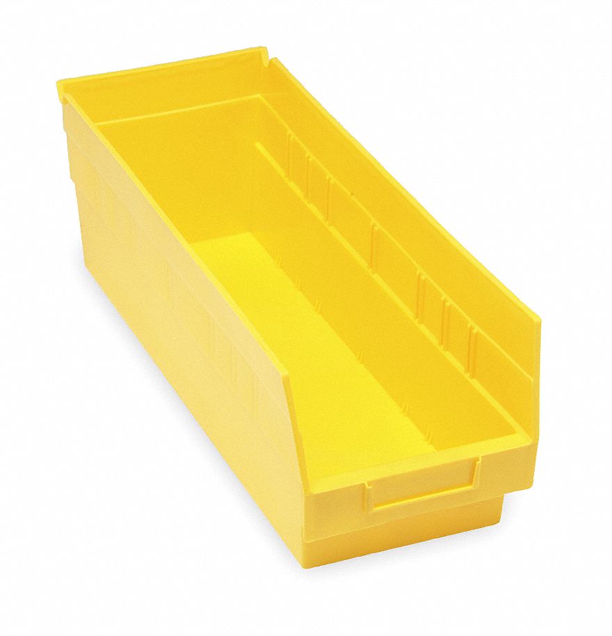 F9082 Shelf Bin Yellow Polypropylene 6 in